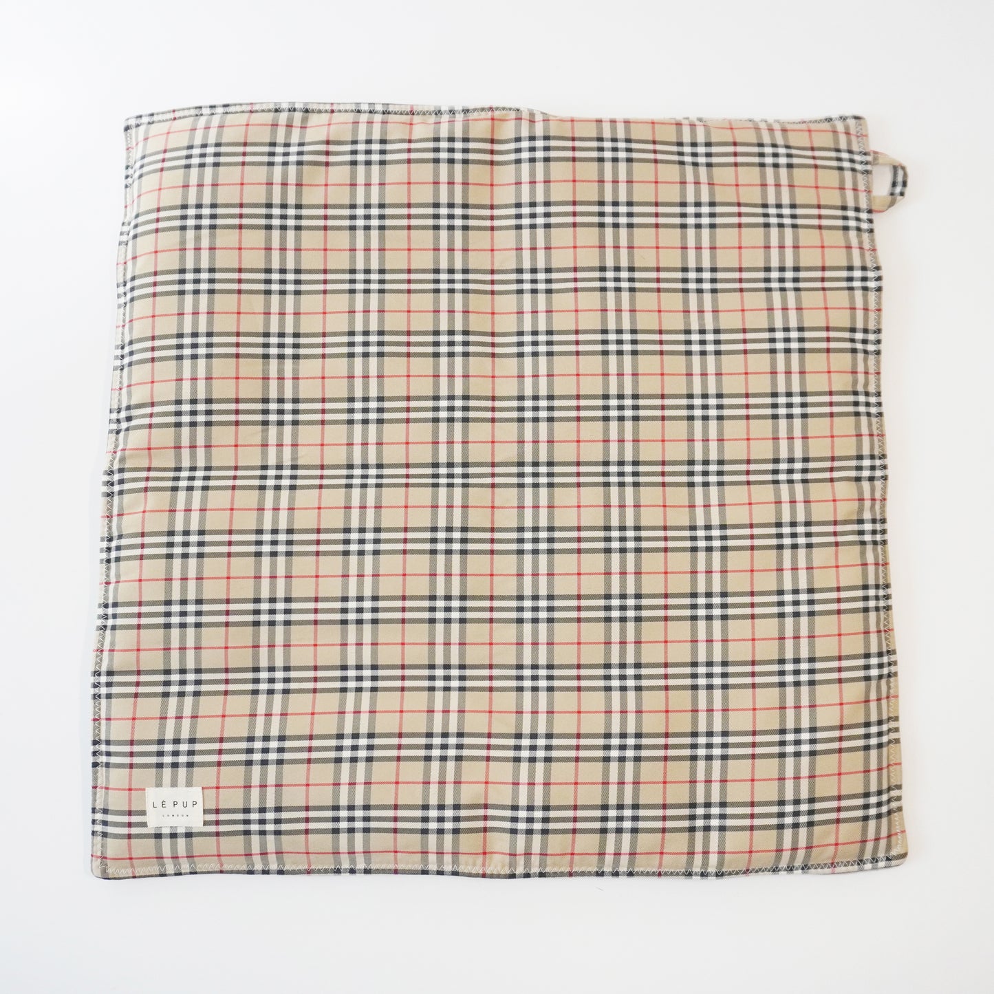 Handmade quilted dog travel mat with quilted fleece back by LE PUP.
