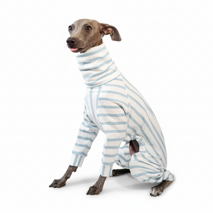 Made-to-measure in London, 100% organic light blue cotton top for dogs made by LÈ PUP