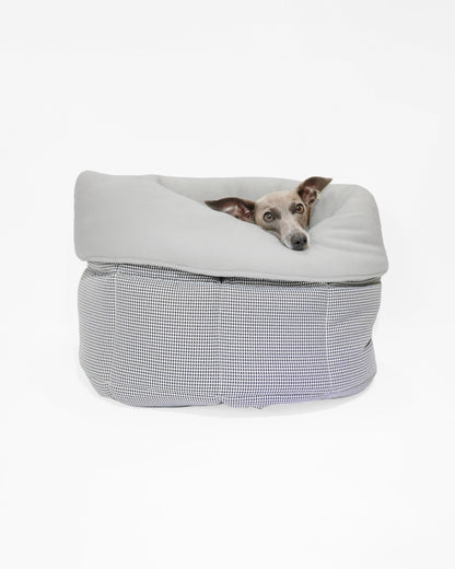 Luxury dog snuggle bed dogtooth UK by LE PUP.