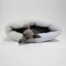 Load image into Gallery viewer, Nest bed for dogs with cute dog half in half out 
