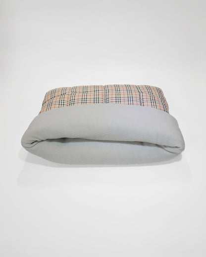 Pet cave bed with folded sides for extra snugness by LE PUP