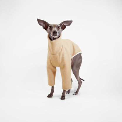 CRÈME BRÛLÉE WOOL-LOOK DOG JUMPER