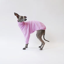Load image into Gallery viewer, Lilac fleece jumper for dogs made from eco-friendly oeko-tex fleece sweatshirt by LÈ PUP
