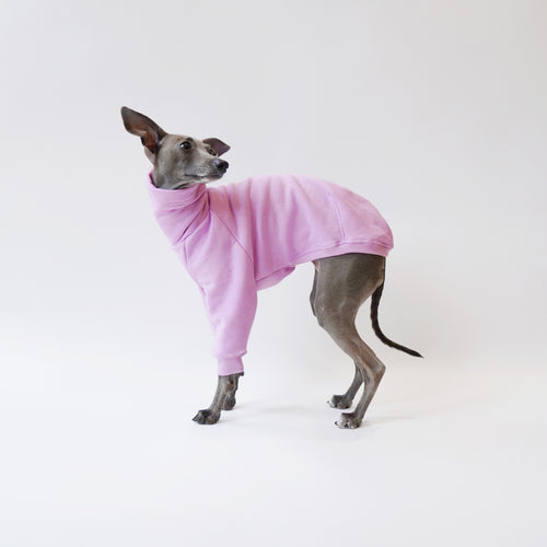 Lilac fleece jumper for dogs made from eco-friendly oeko-tex fleece sweatshirt by LÈ PUP