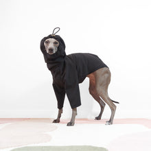 Load image into Gallery viewer, Italian greyhound and whippet black waterproof dog coat by LE PUP
